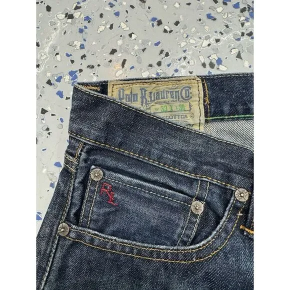 Polo Ralph Lauren Straight Dark Wash Blue Denim Jeans Men's Size 33x30